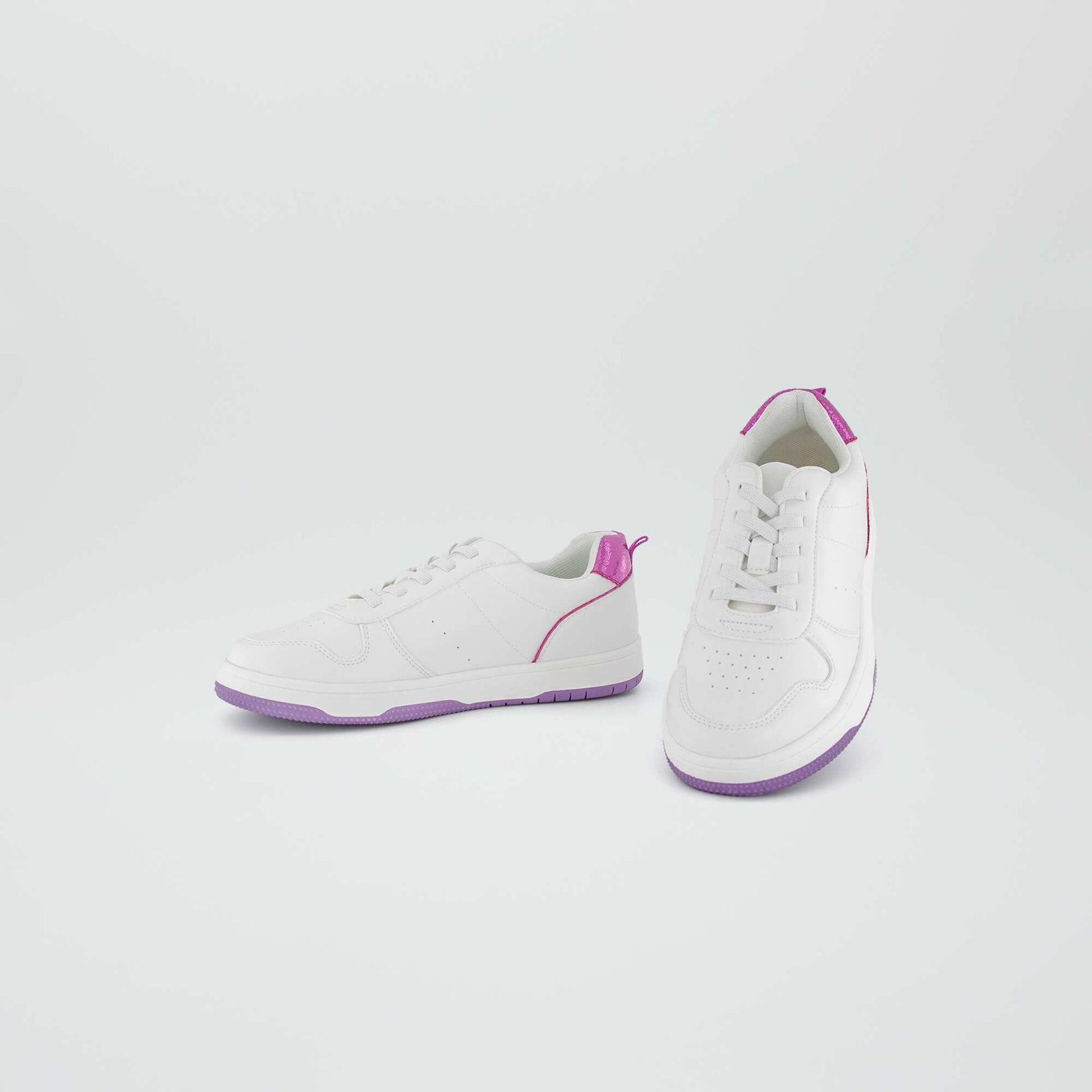 Baskets basses tricolore Blanc/violet