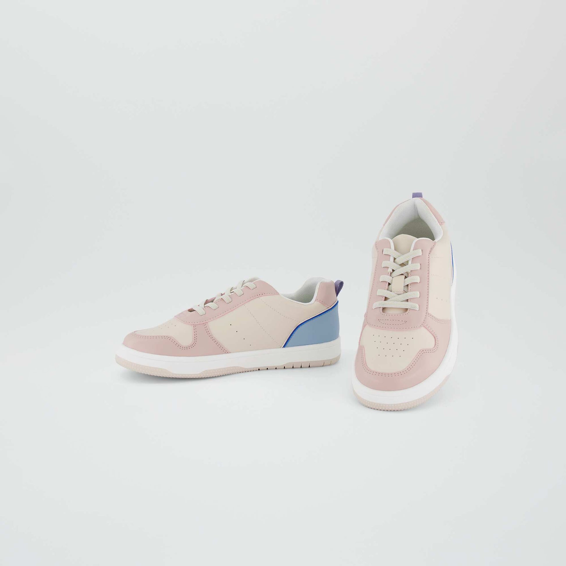 Baskets basses tricolore Rose