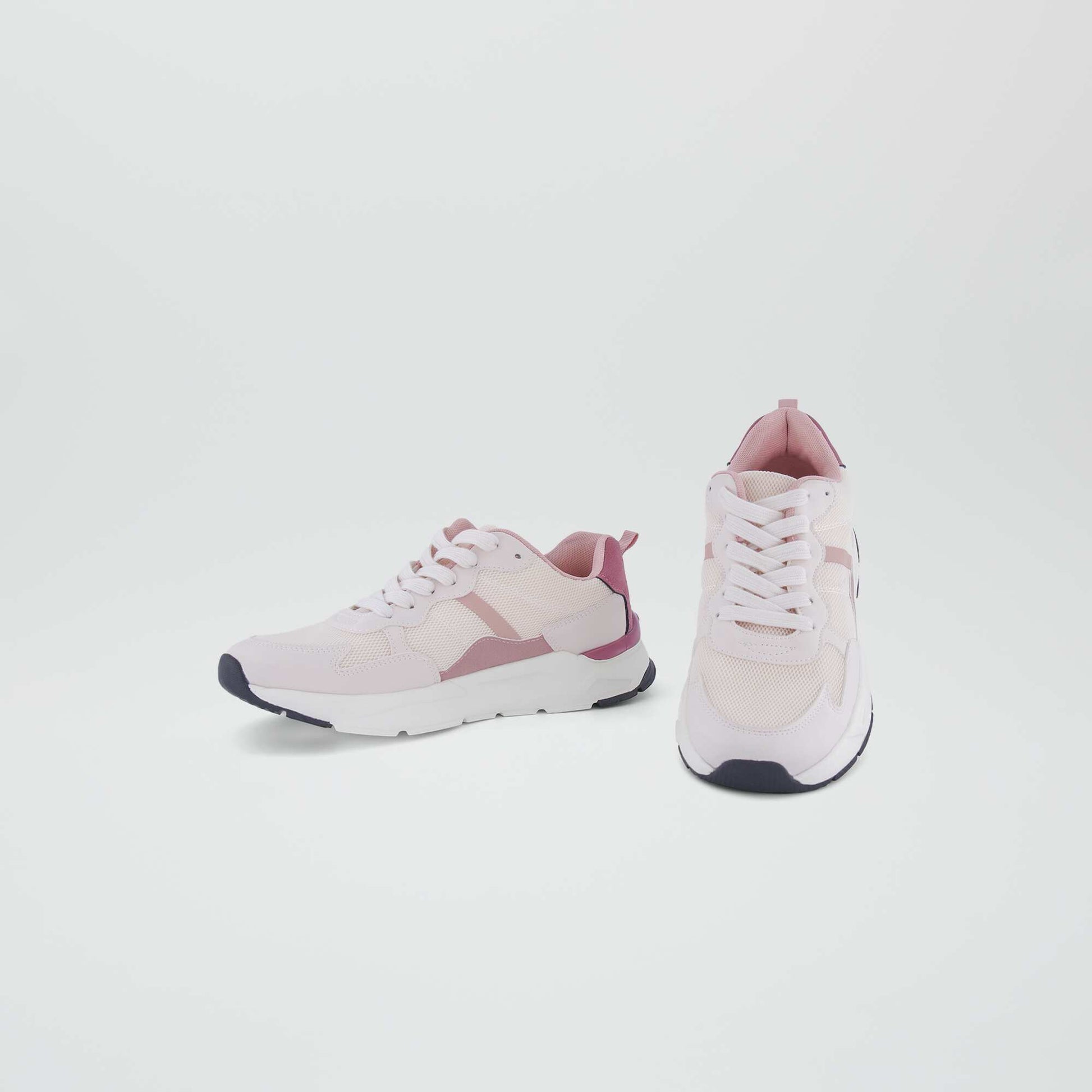 Baskets running tricolore Rose