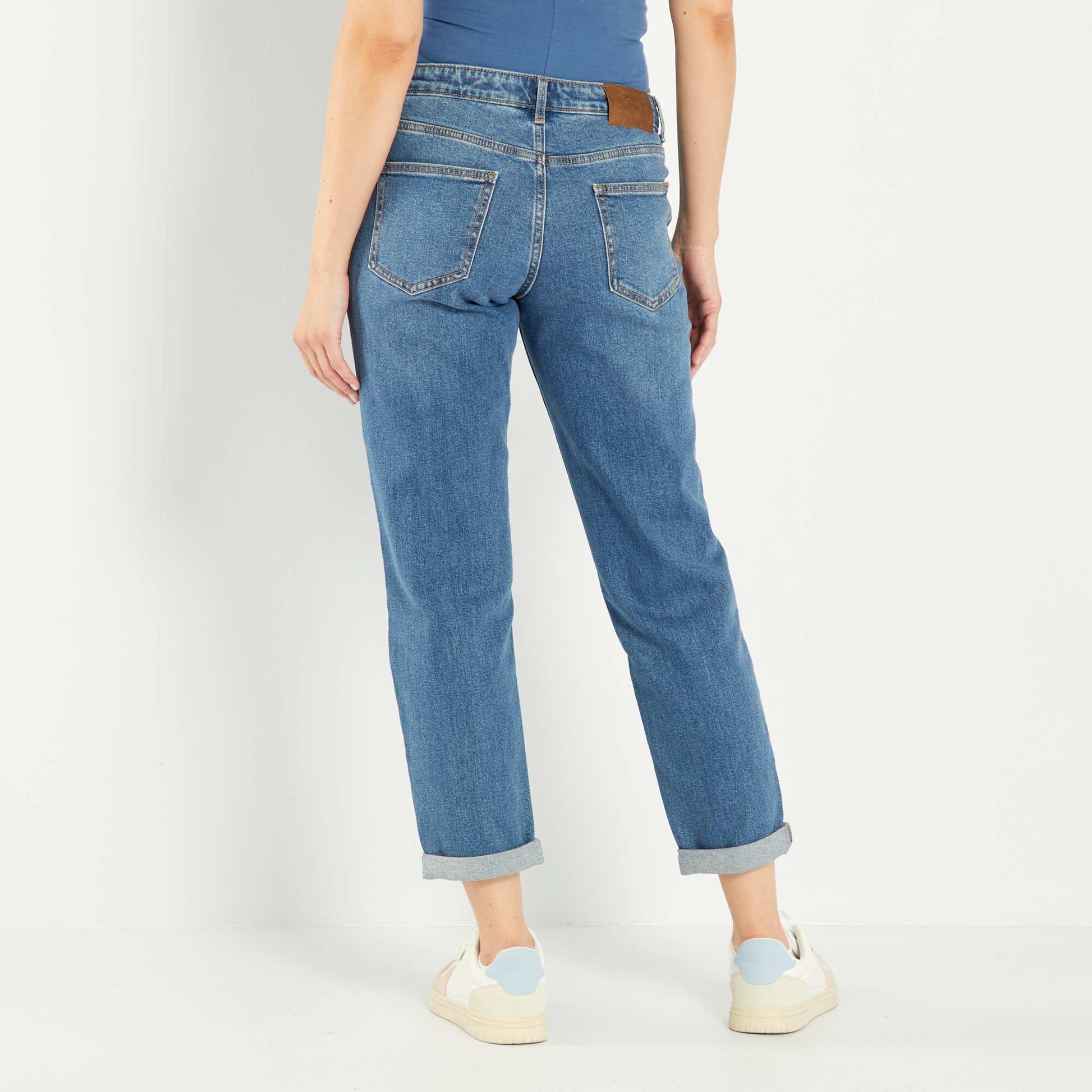 Jean mom grossesse stretch Bleu