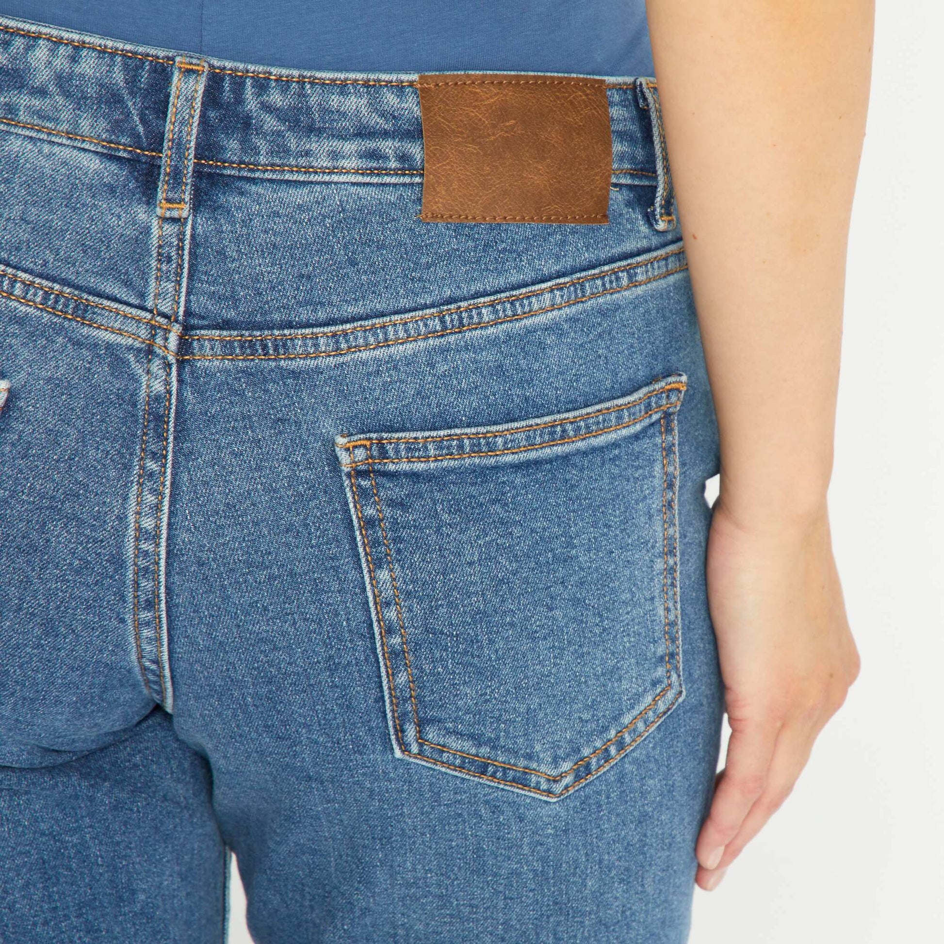 Jean mom grossesse stretch Bleu