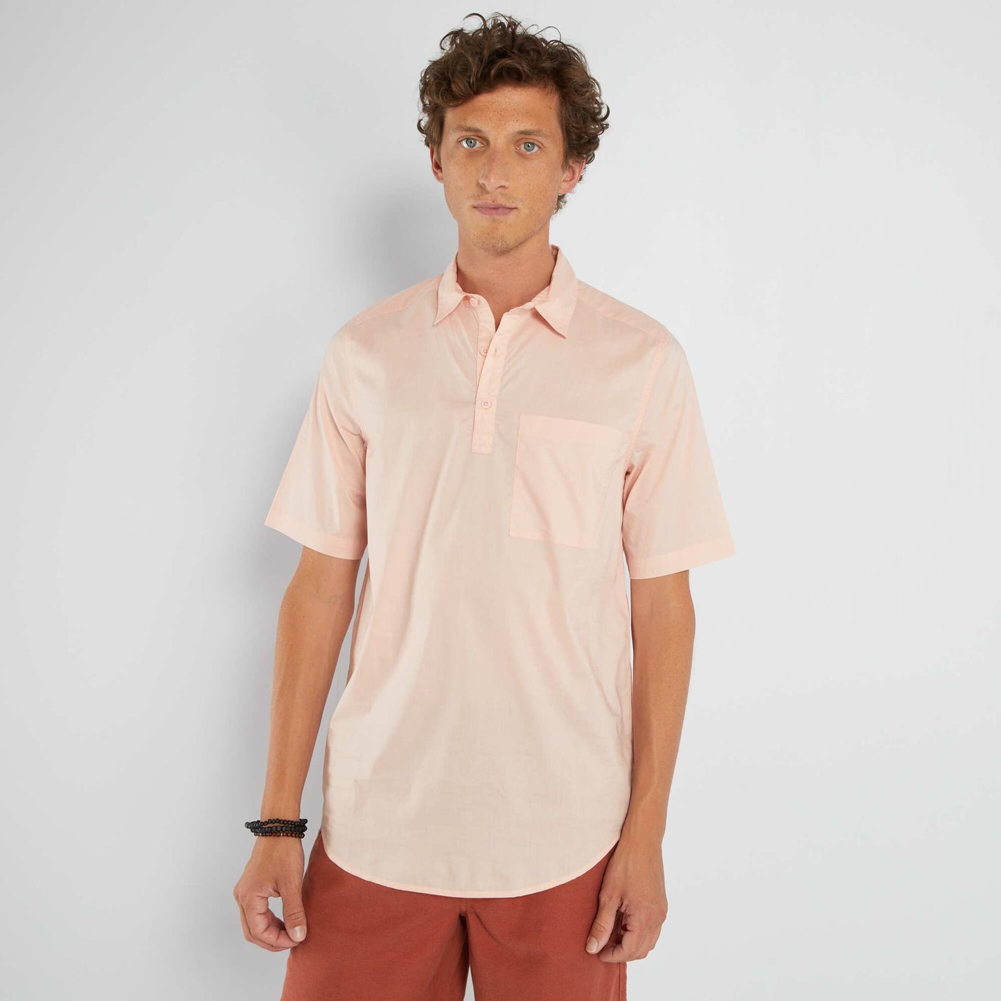 Chemise à manches courtes Rose