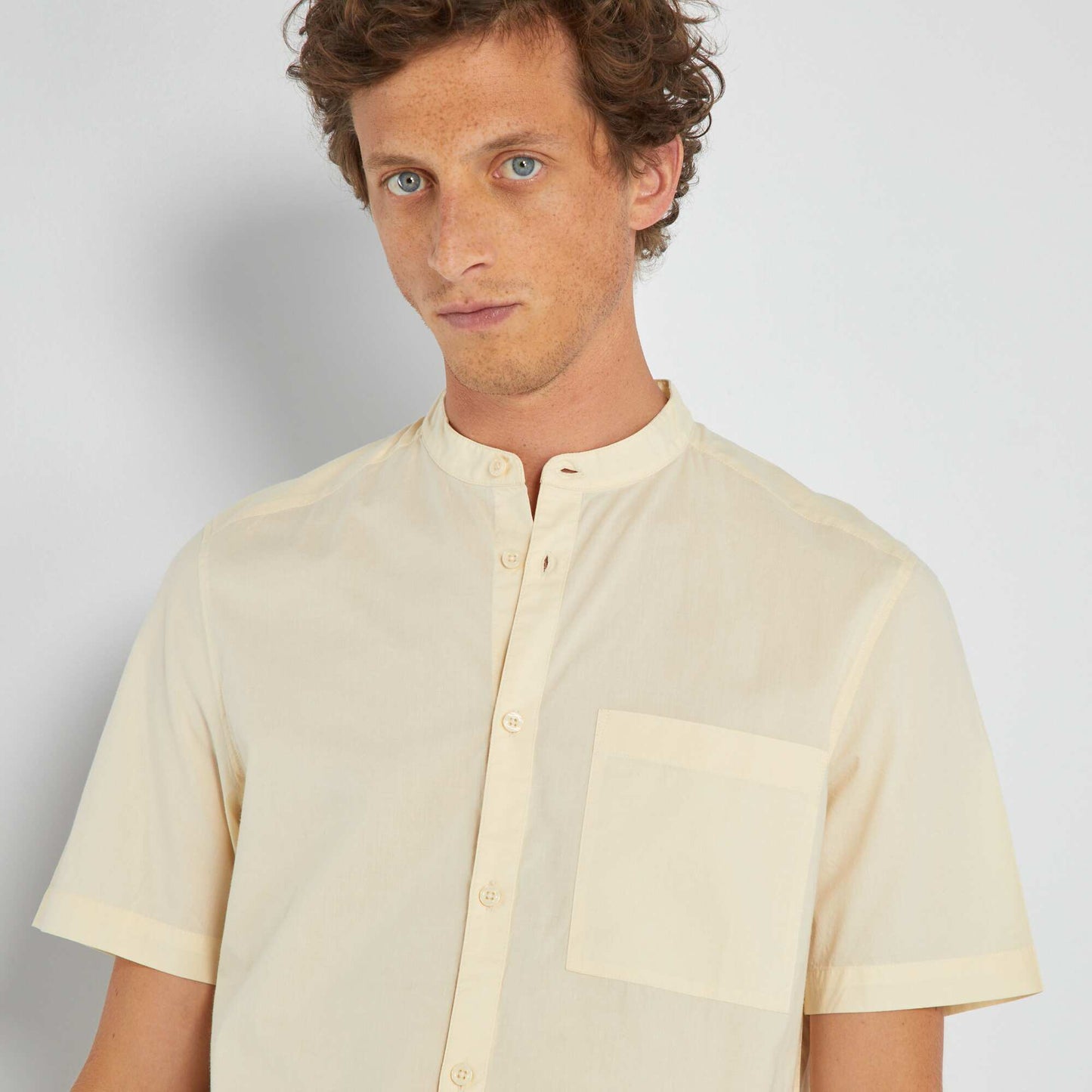 Chemise col mao Jaune