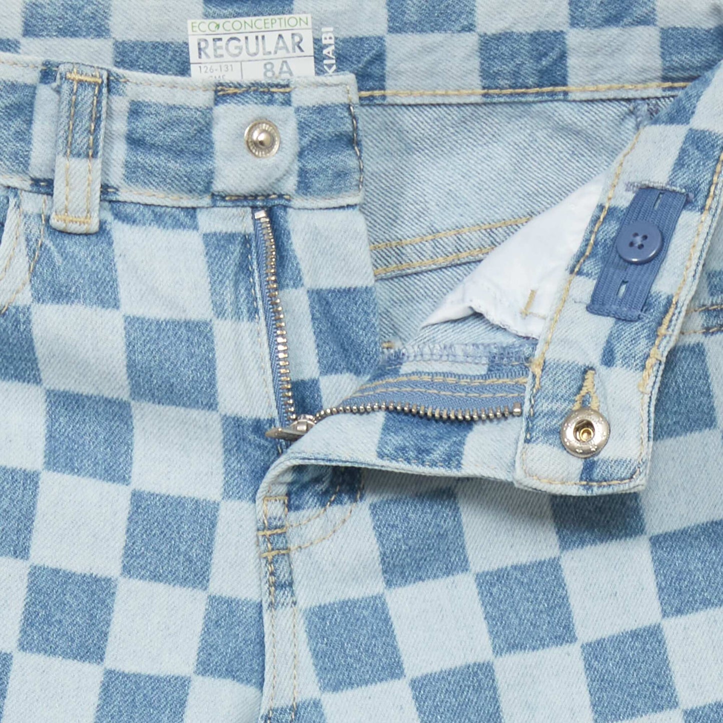 Bermuda en jean avec motif Bleu