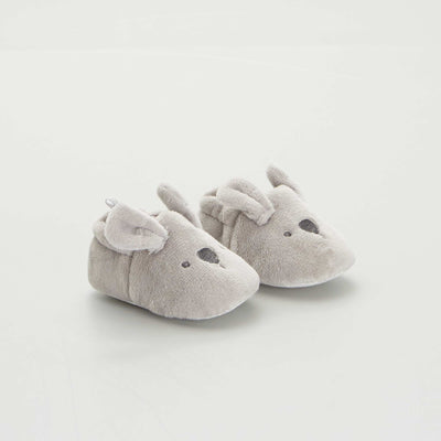 Chaussons b b en velours gris