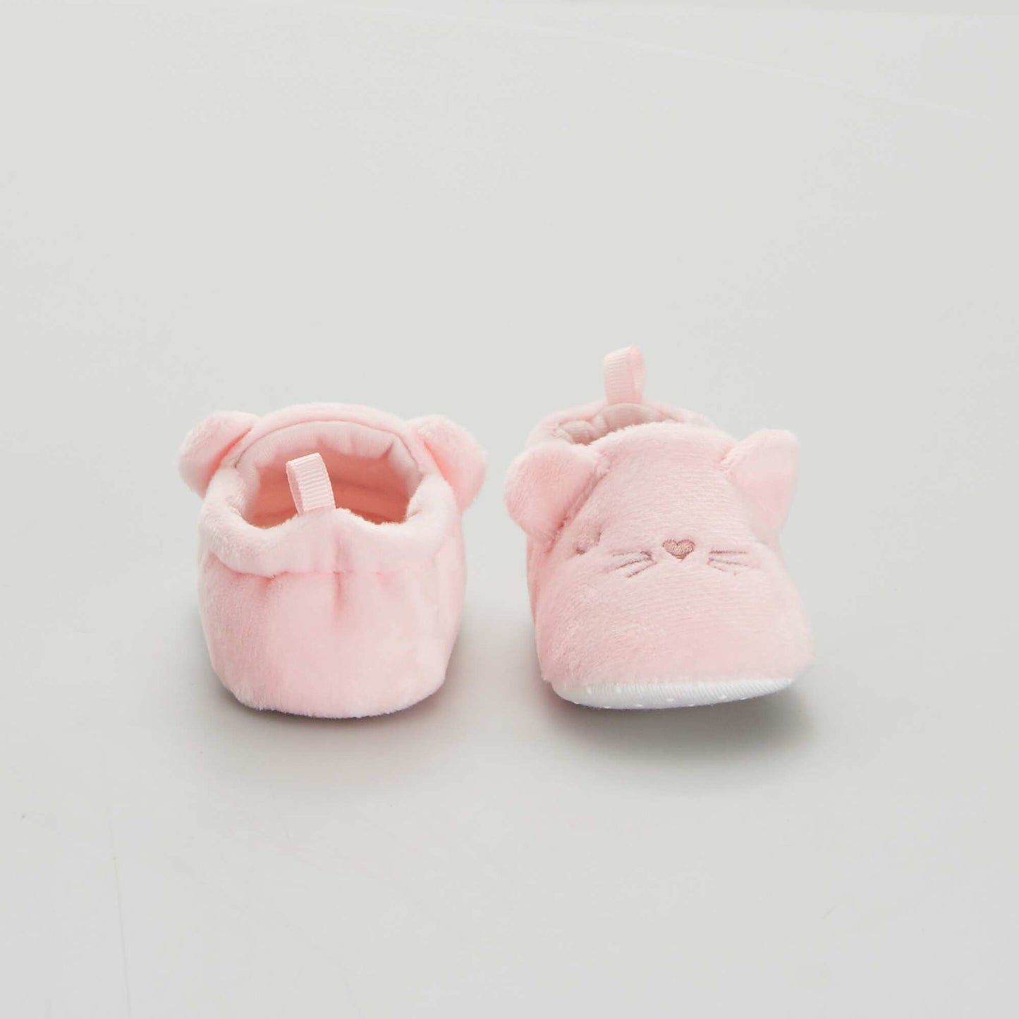 Chaussons b b  en velours Rose