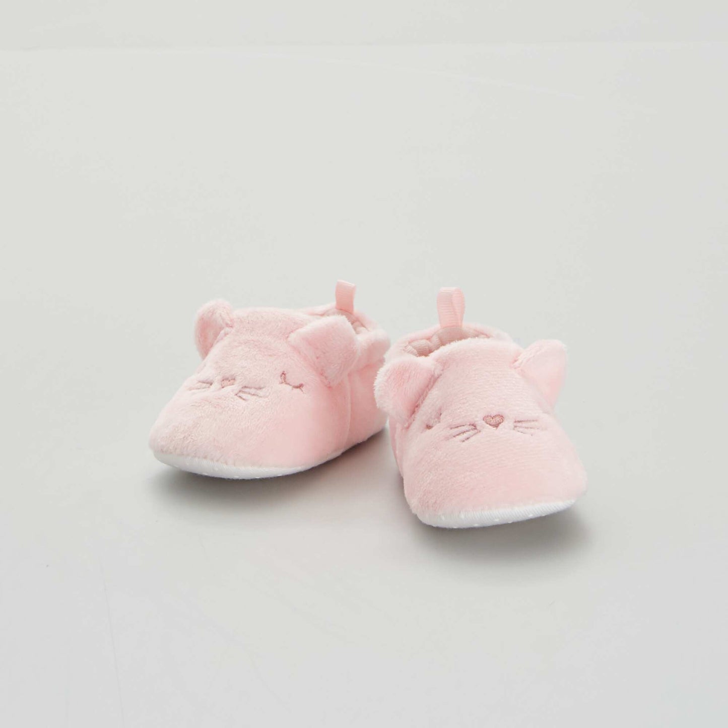 Chaussons b b  en velours Rose