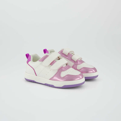 Baskets scratchs tricolore Violet