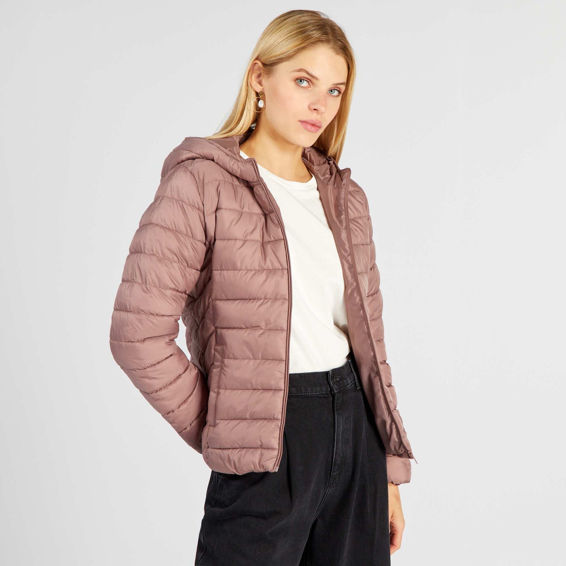 Doudoune matelass e en bouteilles recycl es Mauve