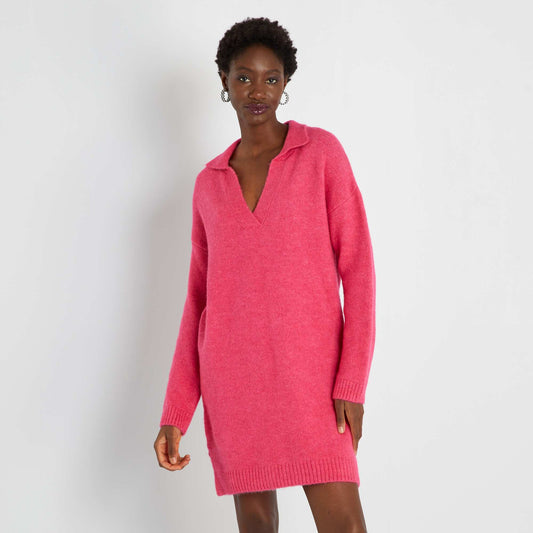 Robe en maille tricot Rose