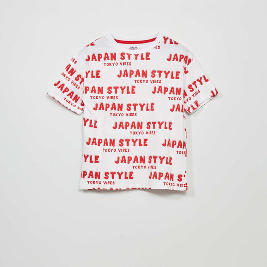 T-shirt imprim 'japon' Rouge