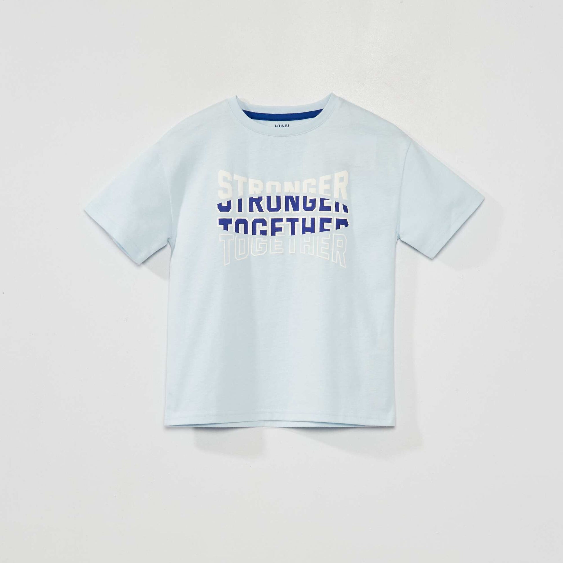 T-shirt avec message Bleu