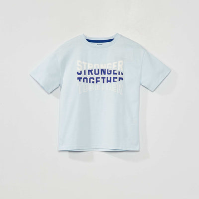 T-shirt avec message Bleu