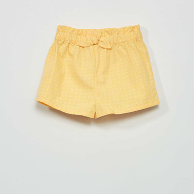 Short en popeline avec imprim Orange