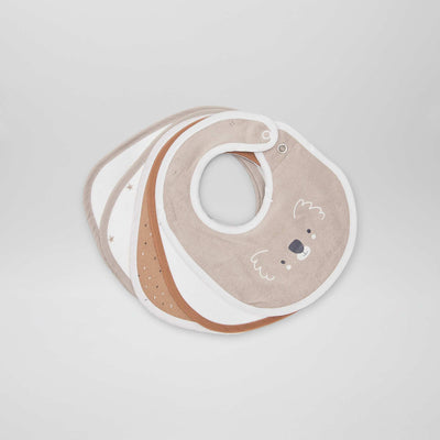 Lot de 5 bavoirs en ponge Beige