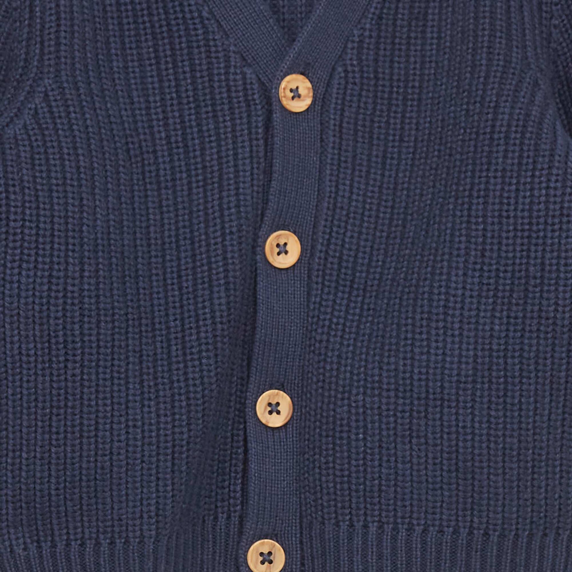 Gilet en maille perl e bleu noir