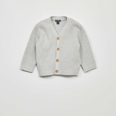 Gilet en maille perl e Gris