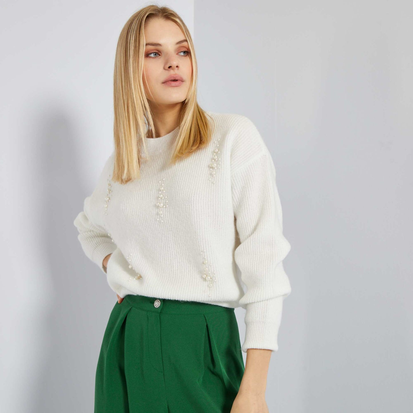 Pull en maille blanc