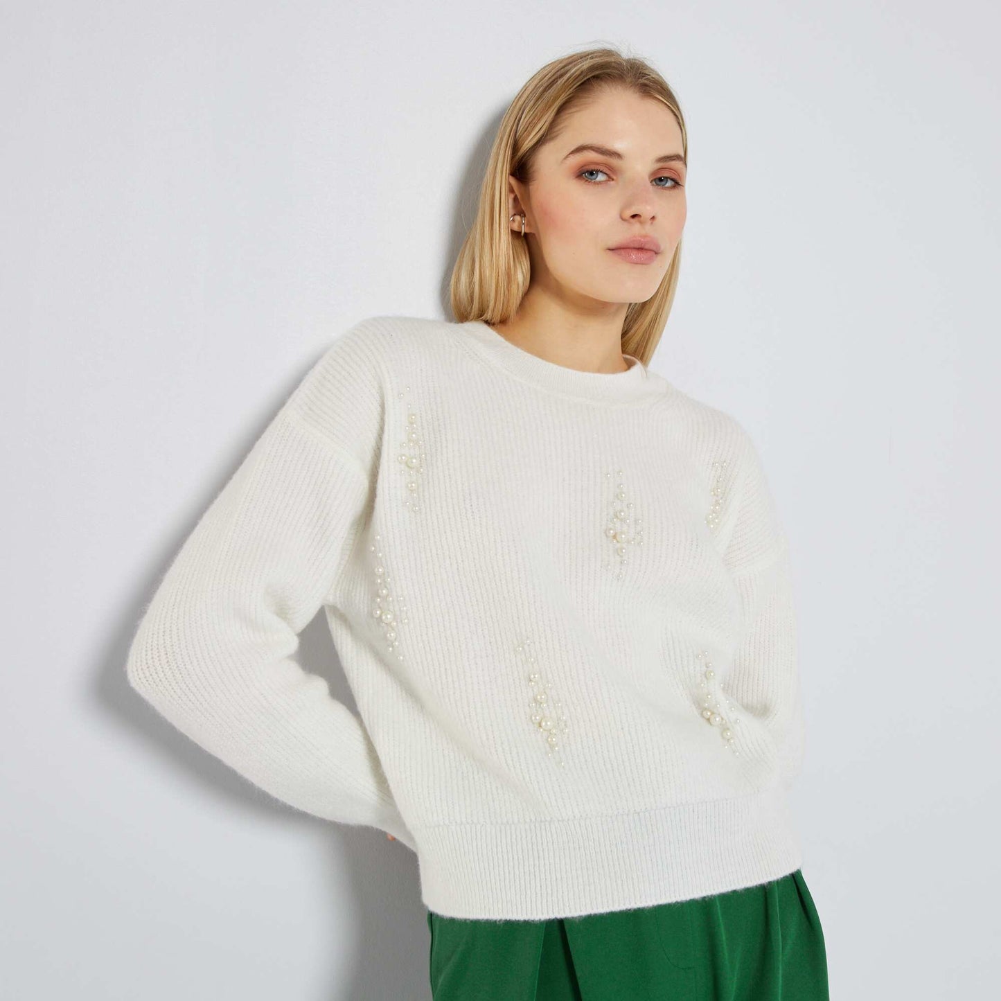 Pull en maille blanc