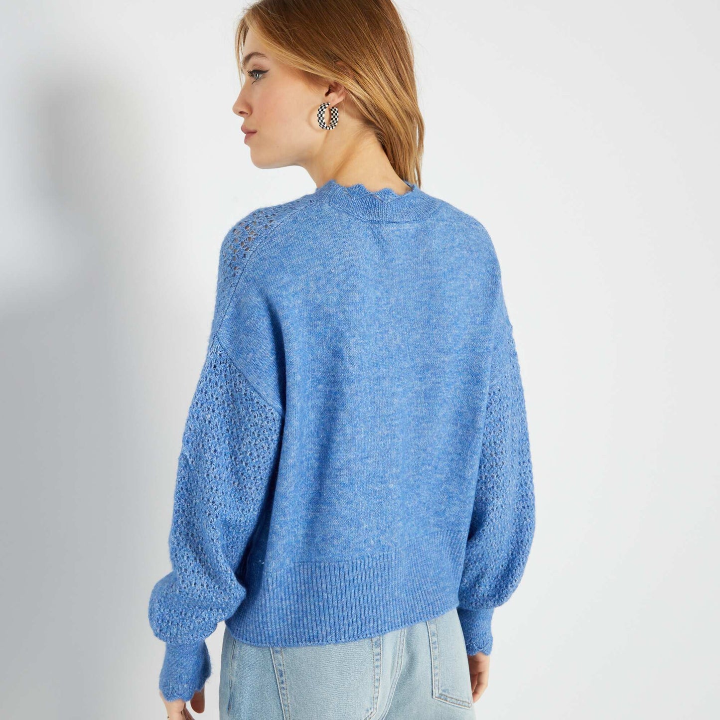 Pull en maille fantaisie Bleu