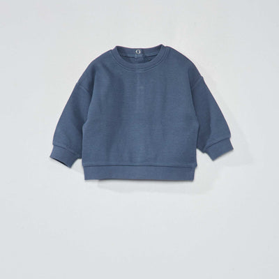 Sweat en maille gaufr e Bleu gris