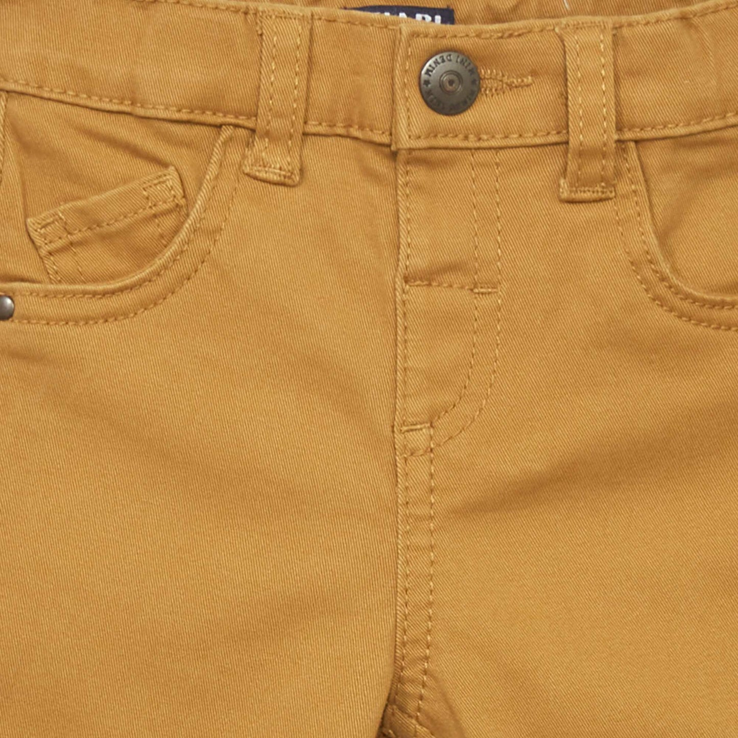 Pantalon slim en twill avec taille ajustable Beige