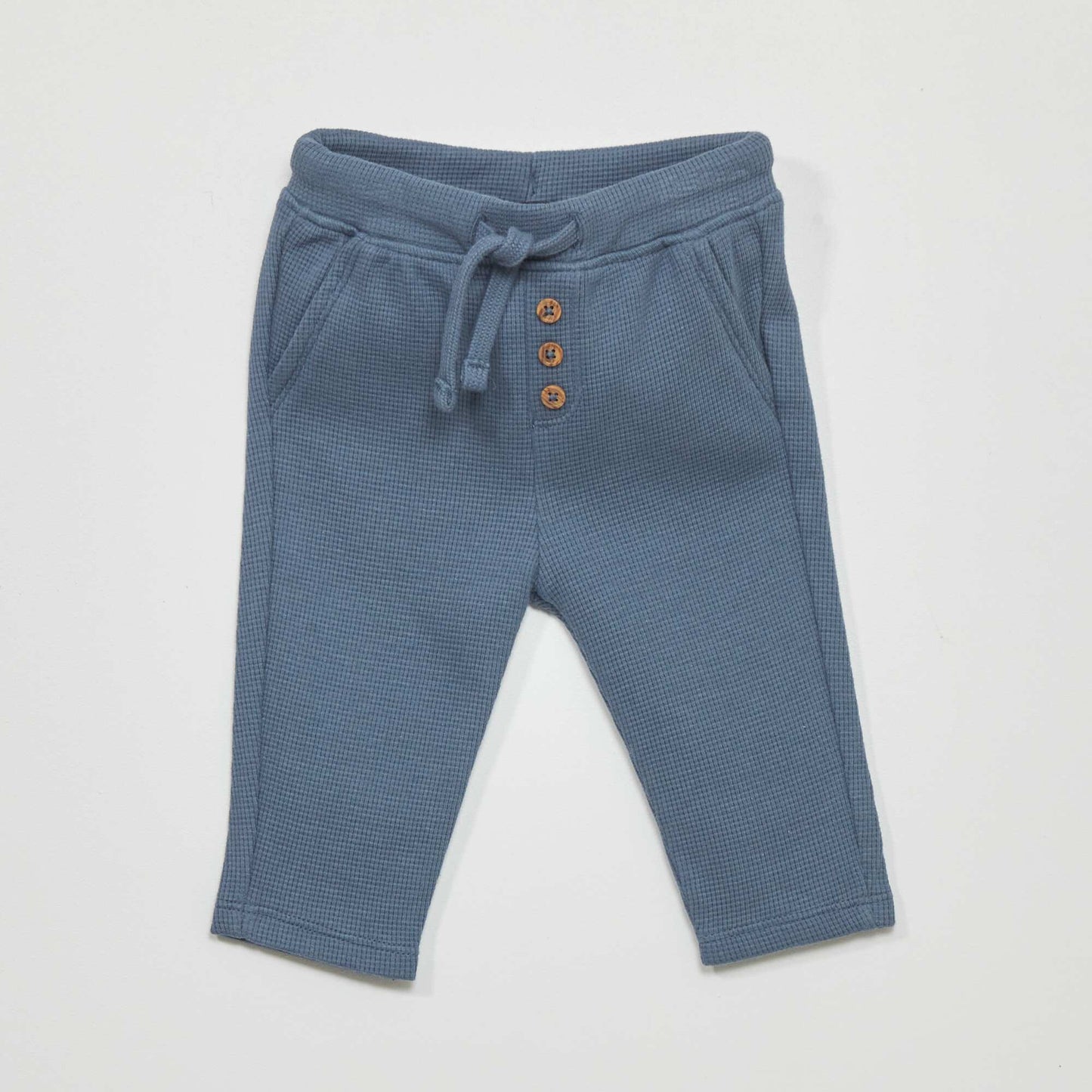 Pantalon de jogging en maille gaufr e Bleu