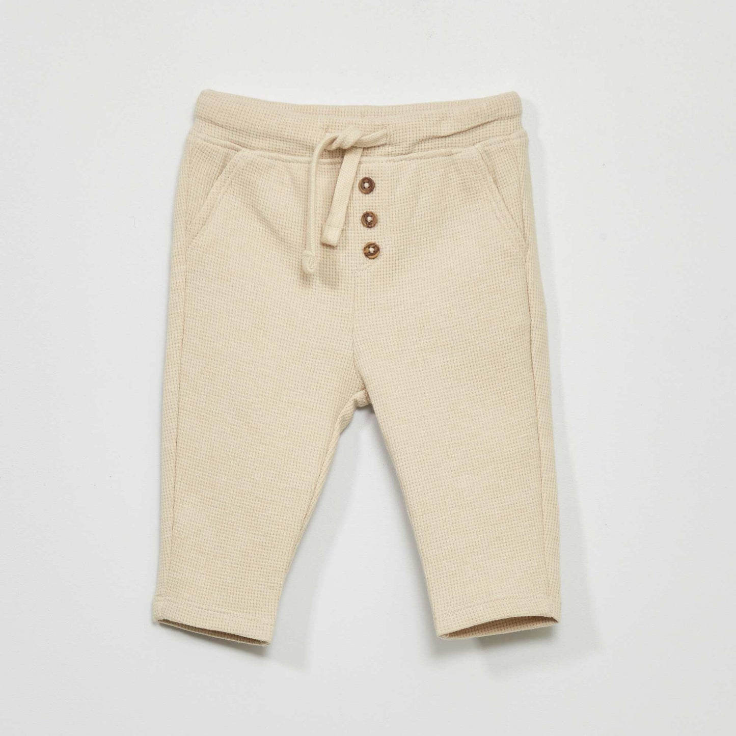 Pantalon de jogging en maille gaufr e Beige