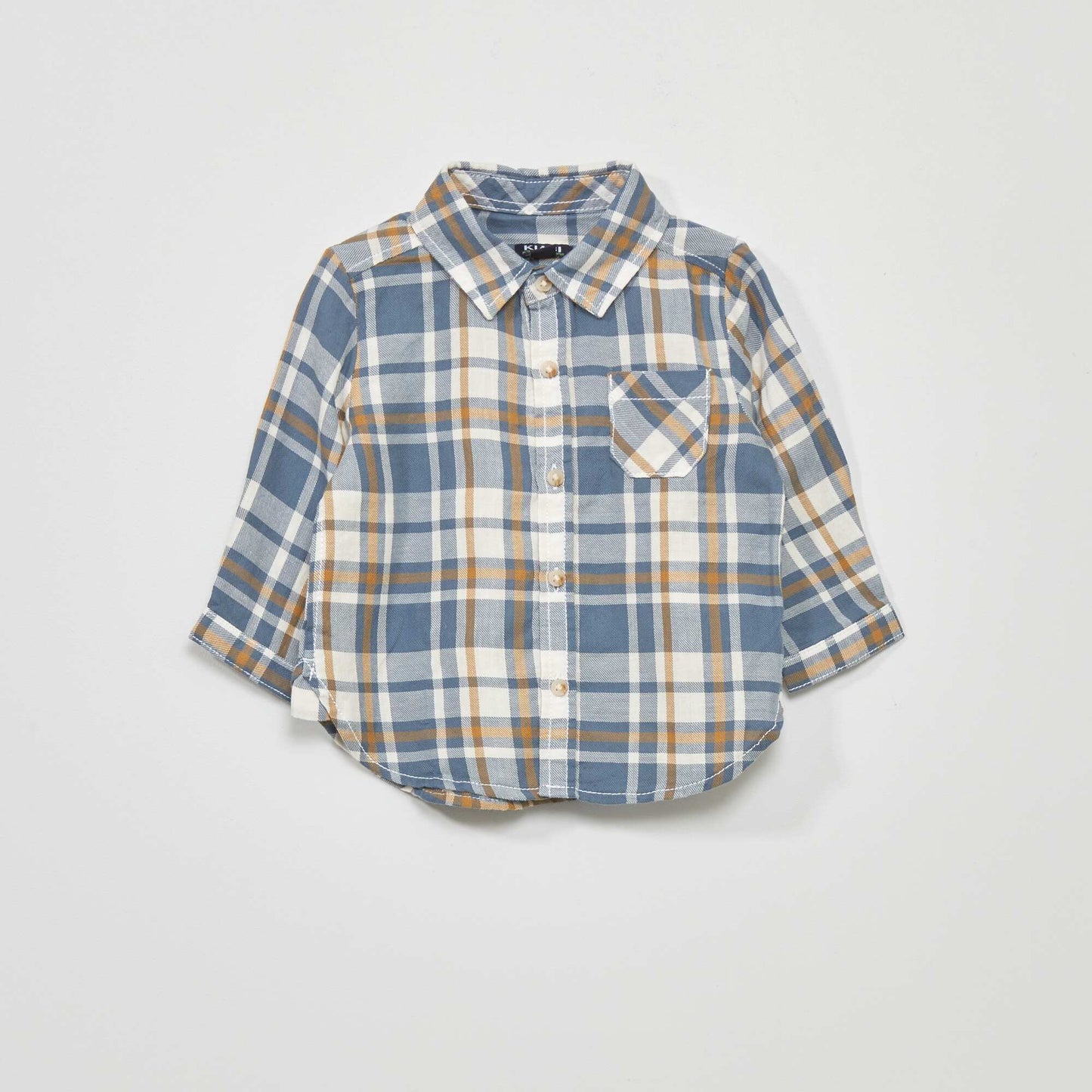 Chemise à carreaux en twill Bleu