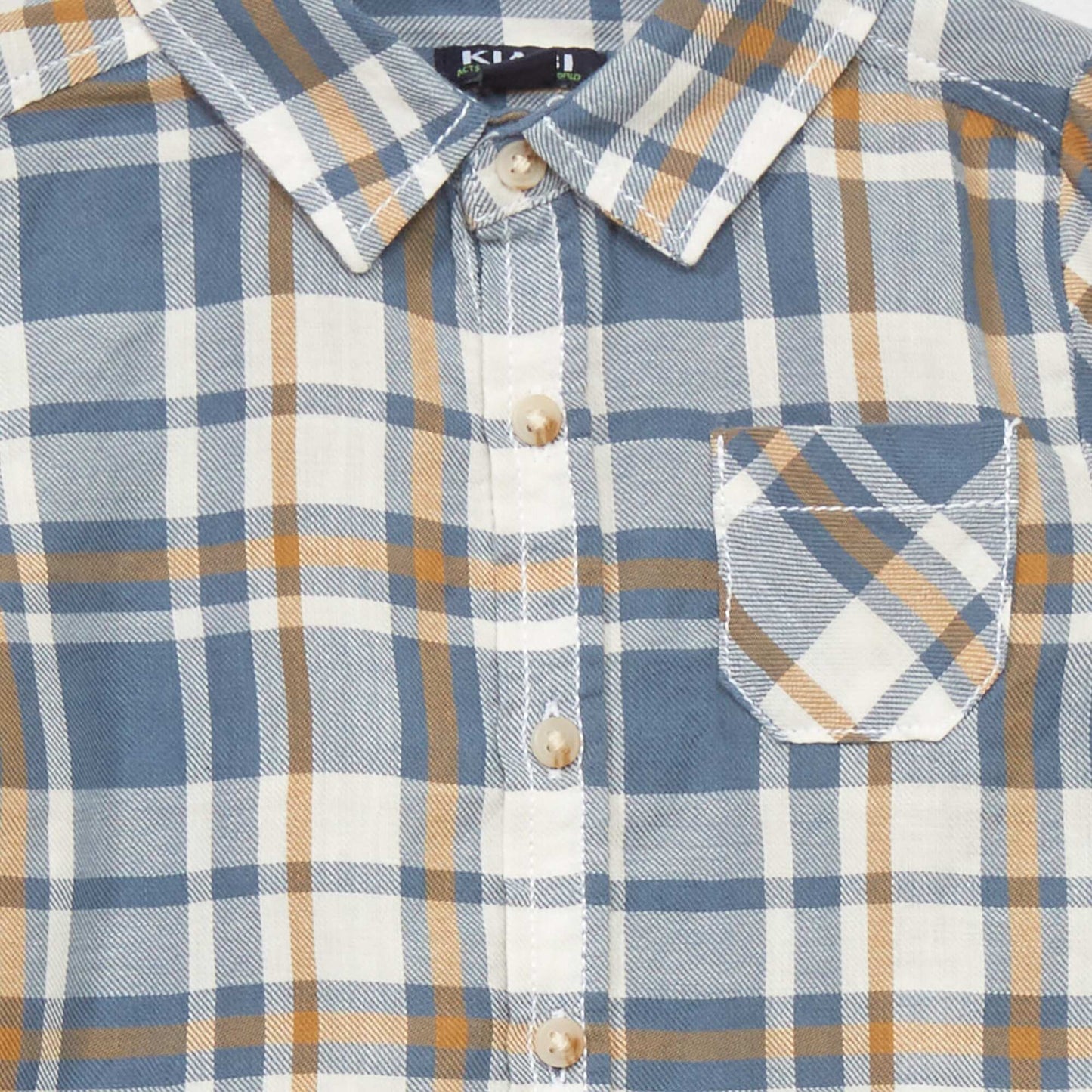 Chemise à carreaux en twill Bleu