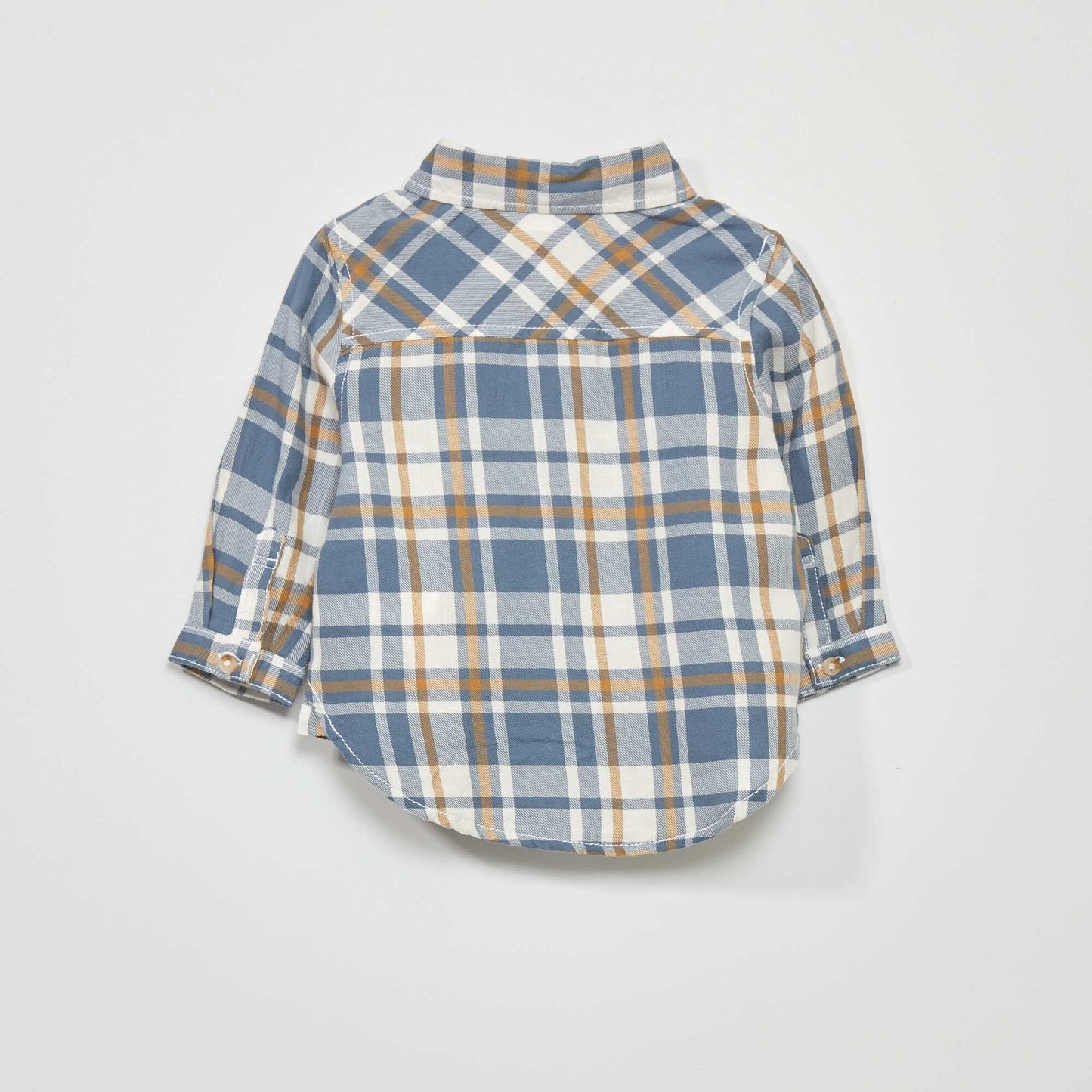 Chemise à carreaux en twill Bleu