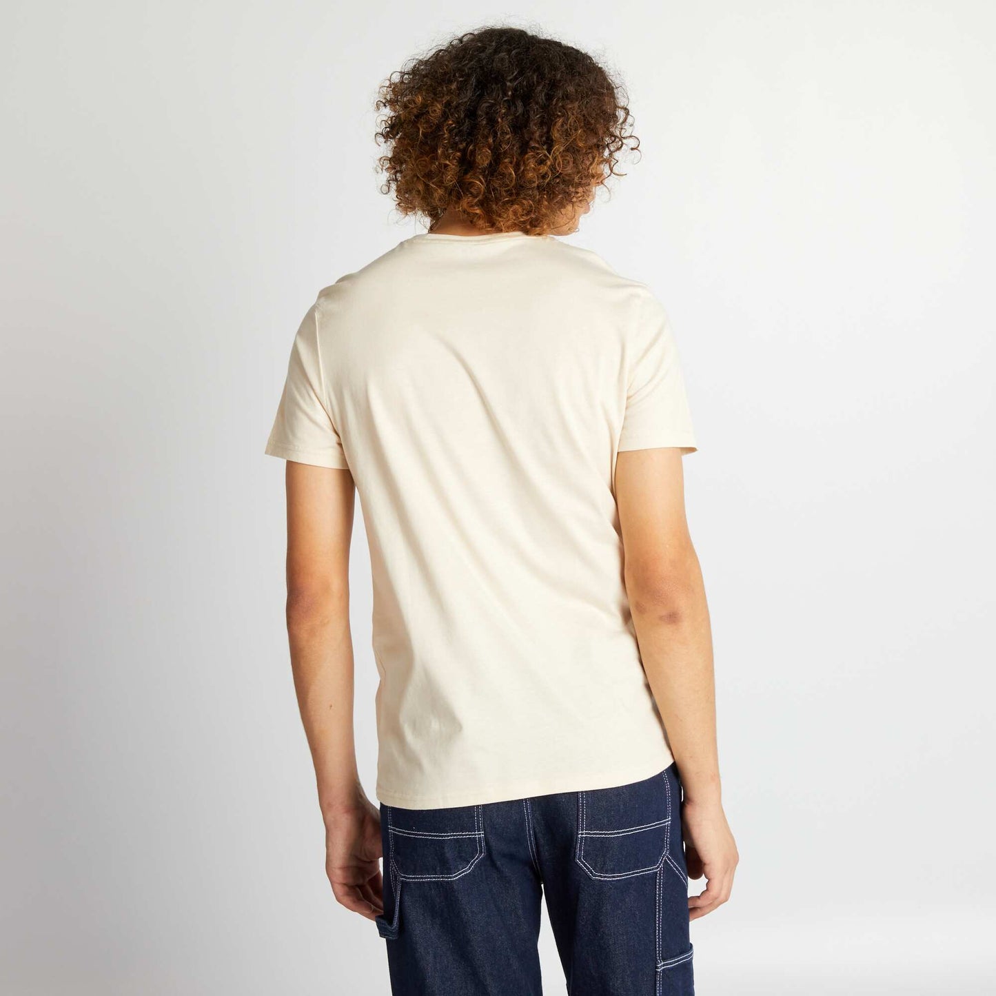 Tee-shirt en jersey avec imprim Beige