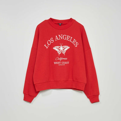 Sweat oversize en molleton Rouge