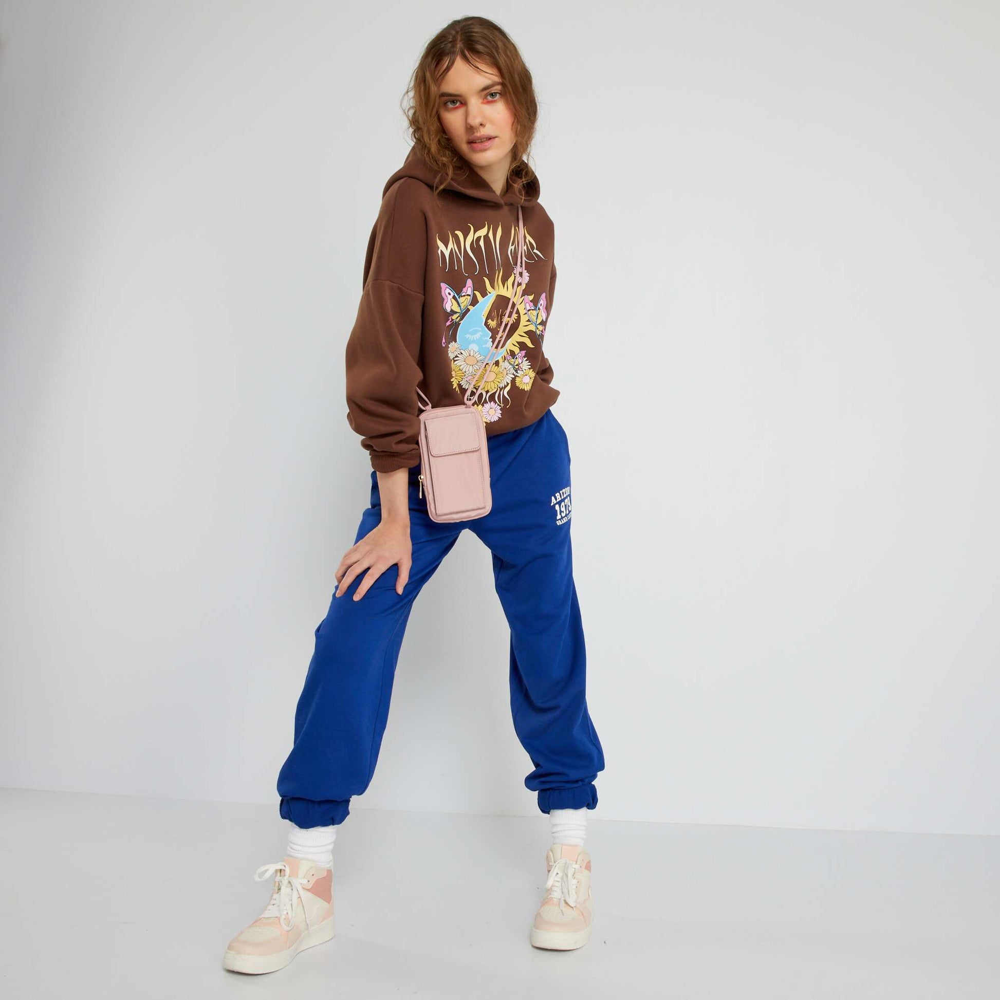 Sweat oversize en molleton Marron