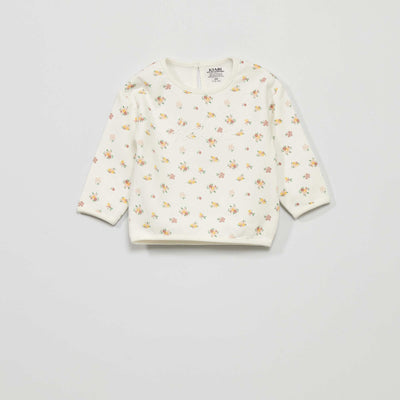 Sweat avec imprim Blanc