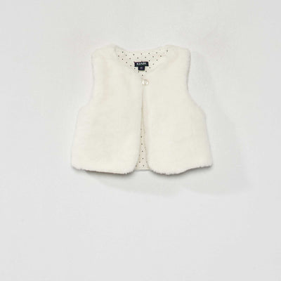 Veste sans manches fausse fourrure blanc
