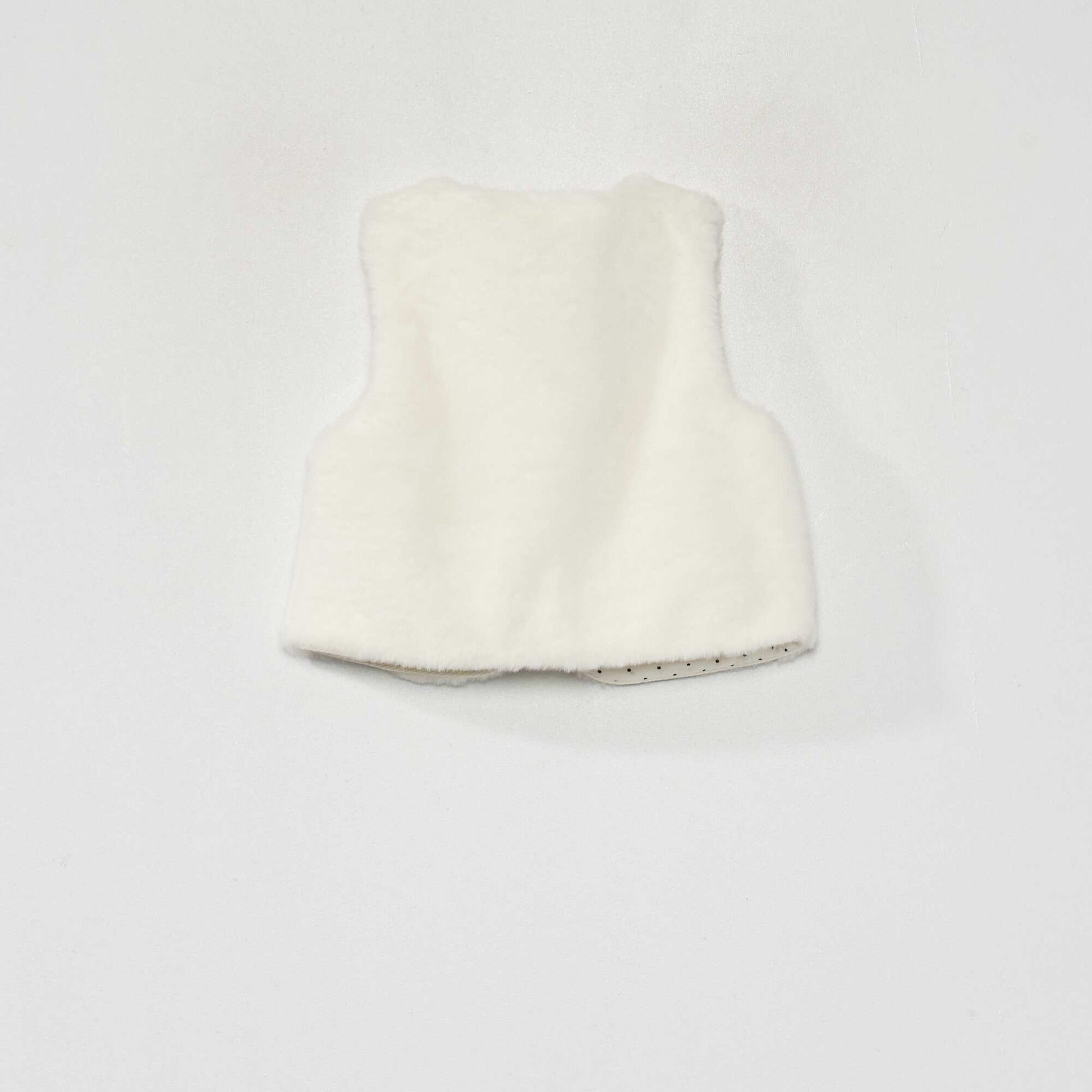 Veste sans manches fausse fourrure blanc