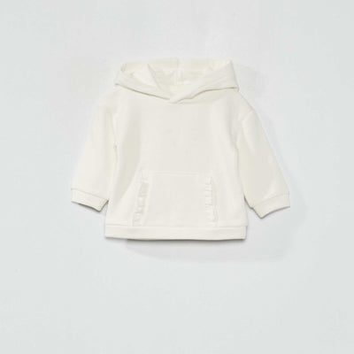 Sweat capuche en molleton blanc