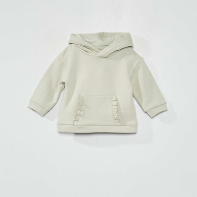 Sweat capuche en molleton Vert gris