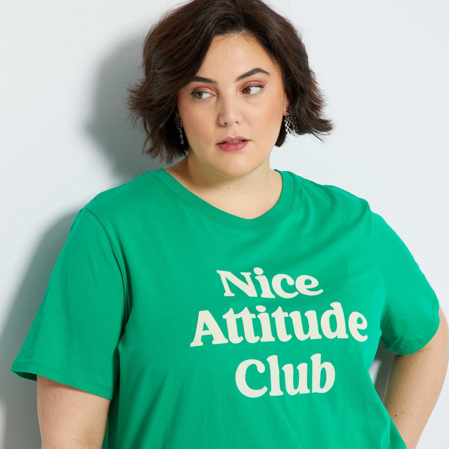 T-shirt 'Nice attitude club' vert jardin