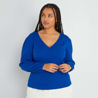 Gilet c tel avec col V bleu