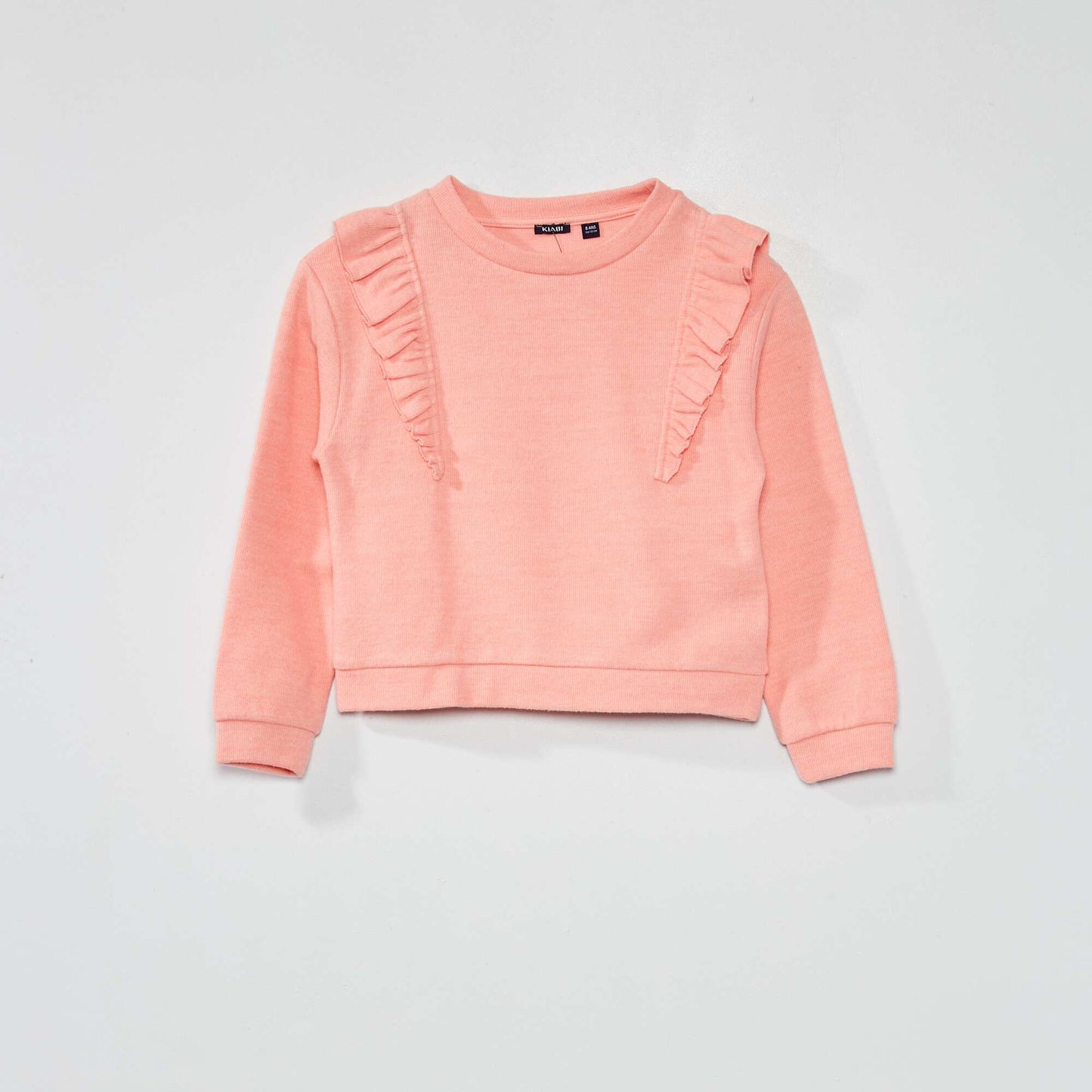 T-shirt en maille col rond Rose