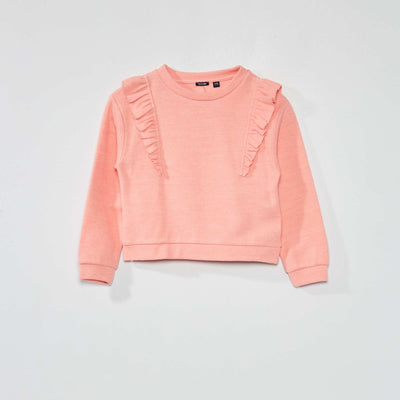 T-shirt en maille col rond Rose