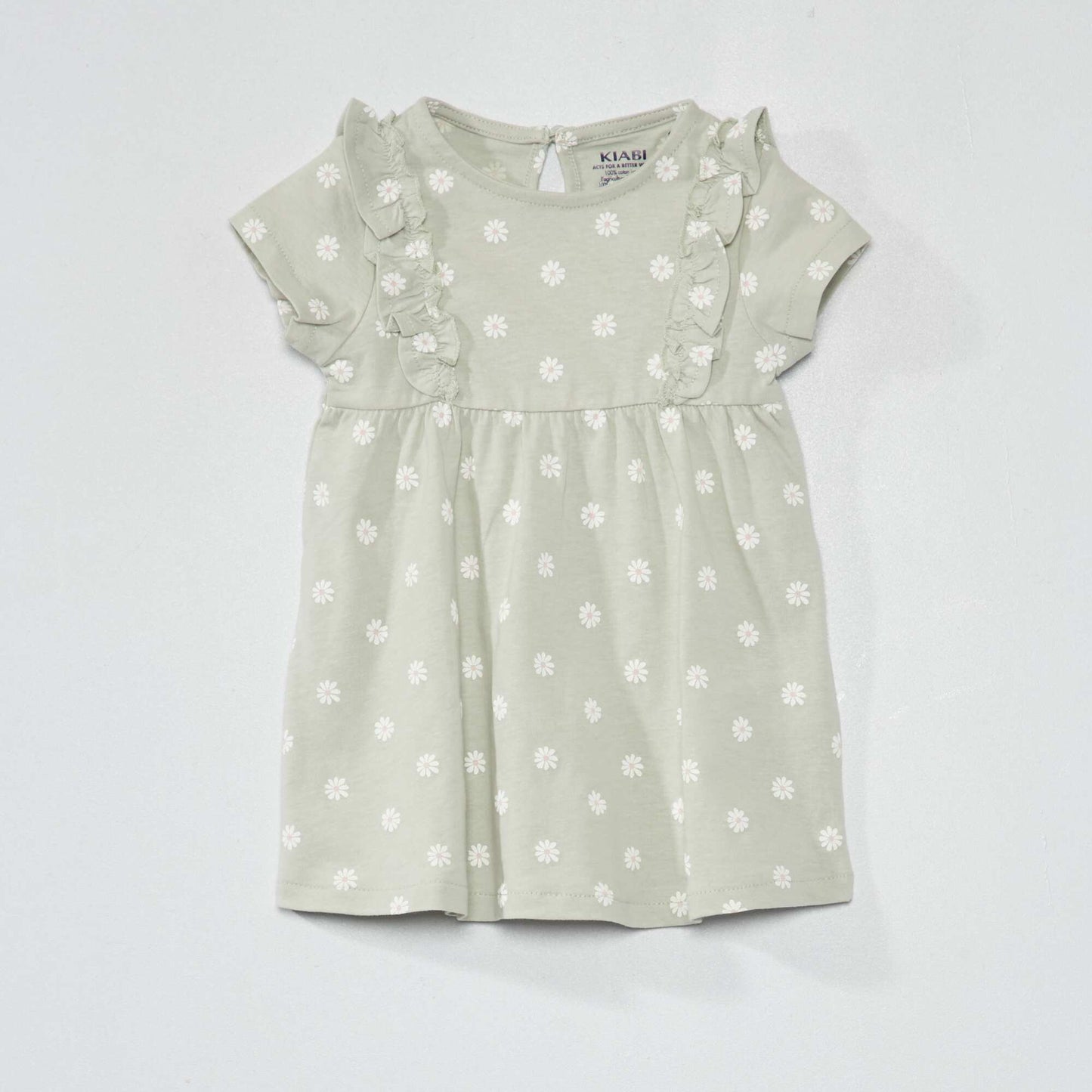 Robe volant e avec imprim Vert