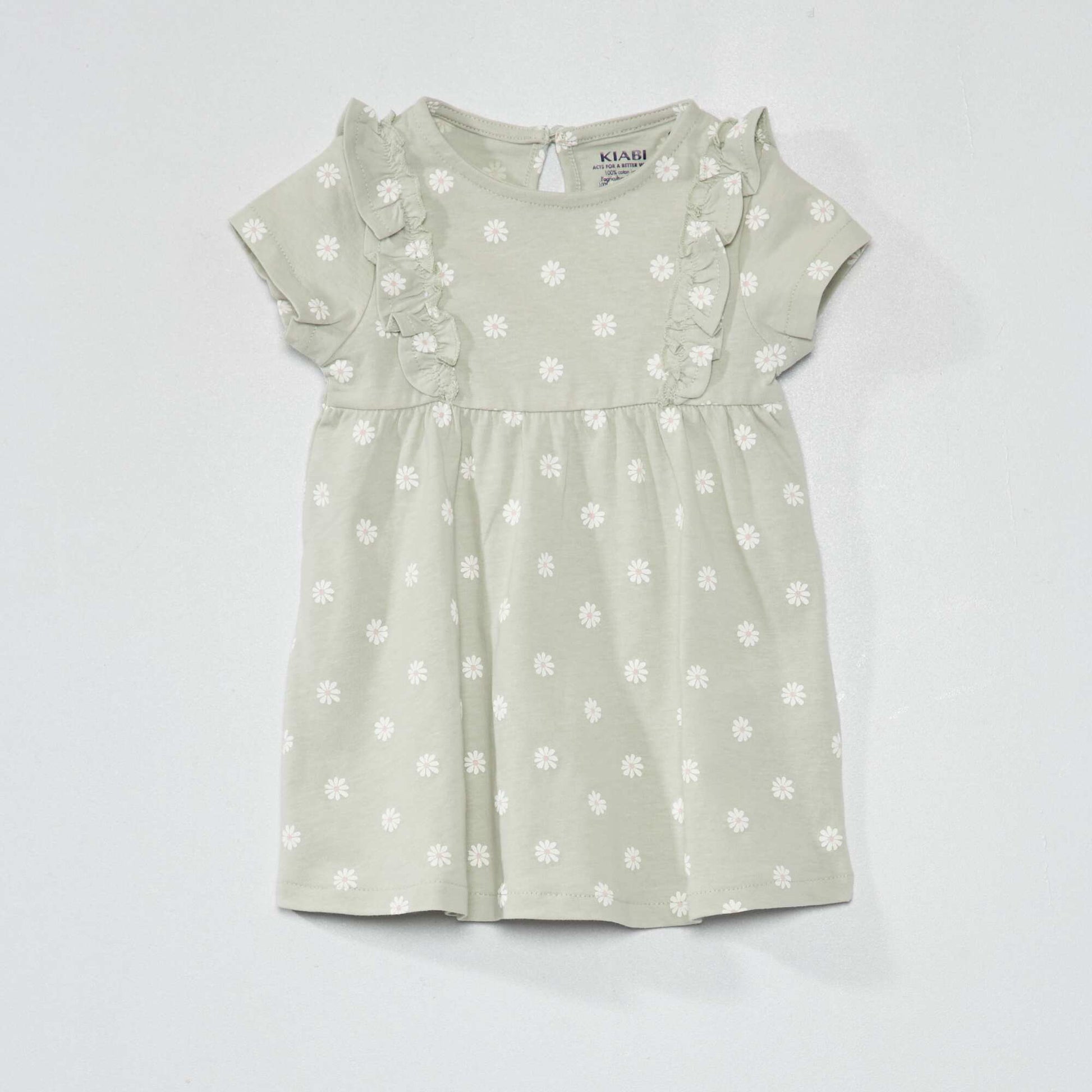 Robe volant e avec imprim Vert