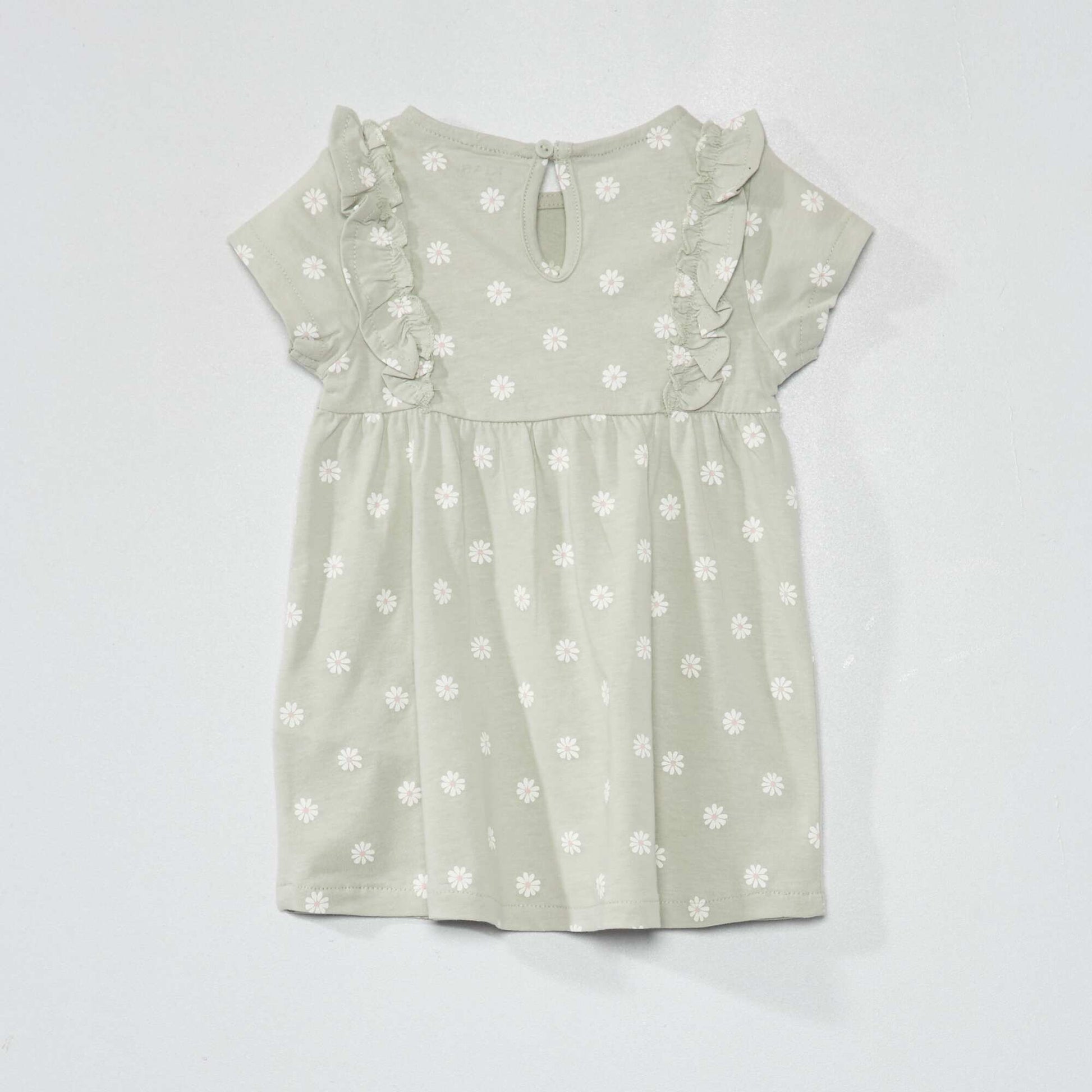 Robe volant e avec imprim Vert