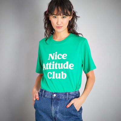 T-shirt en jersey avec message Vert