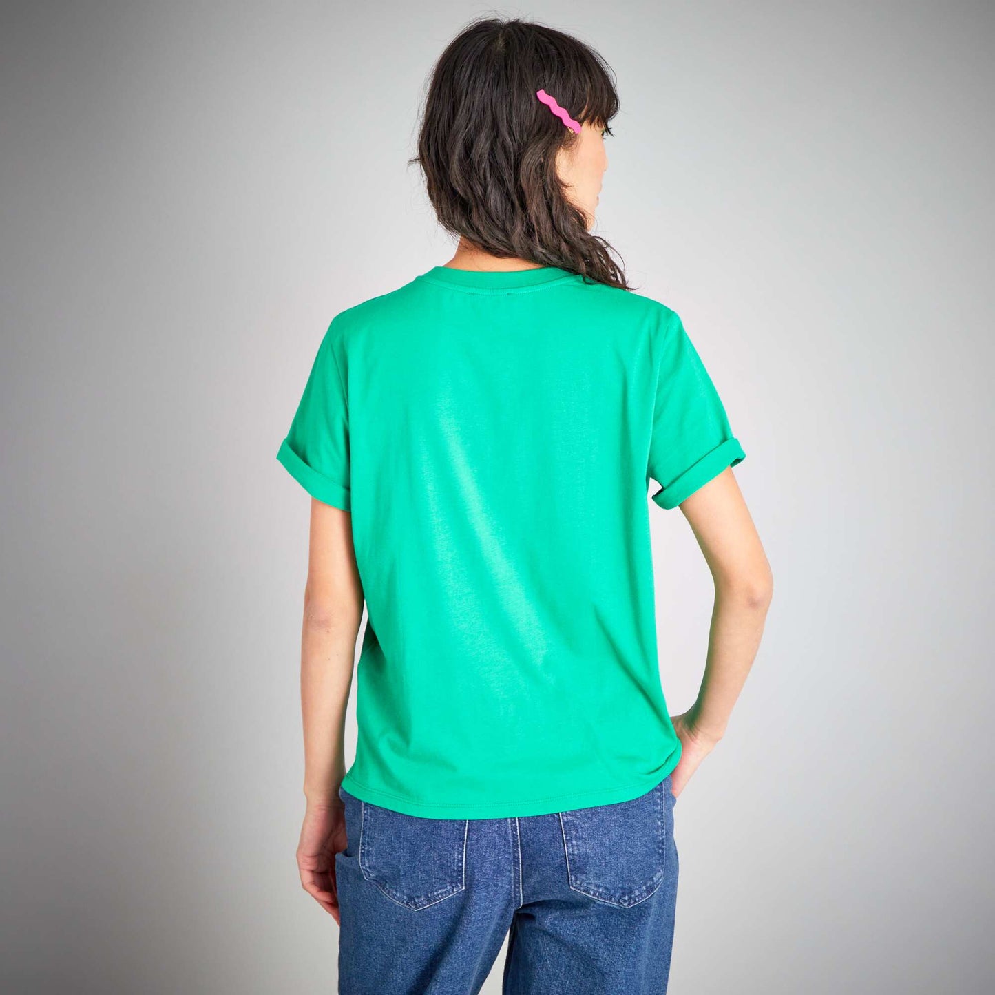 T-shirt en jersey avec message Vert