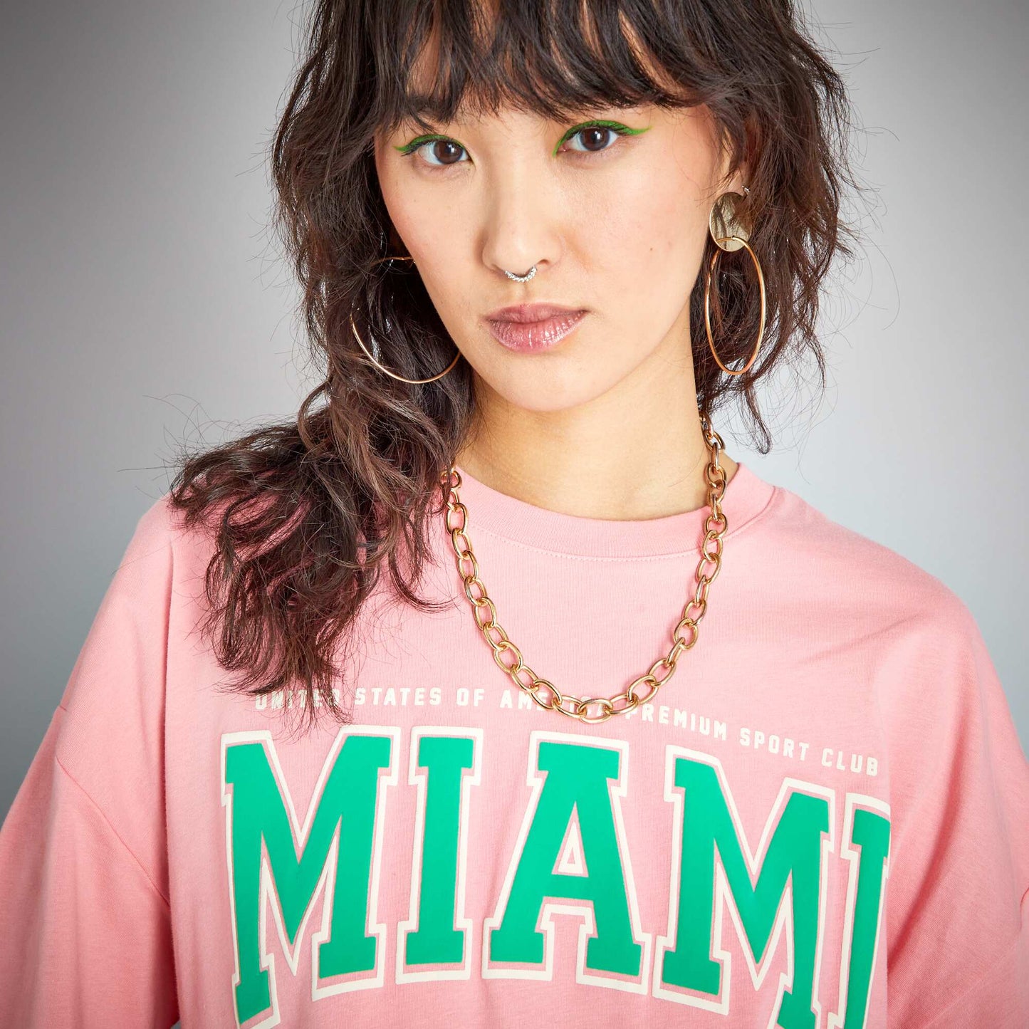 T-shirt en coton imprim 'Miami' Rose