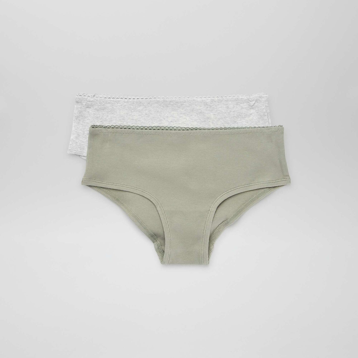 Lot de 2 shorties en maille Gris/vert